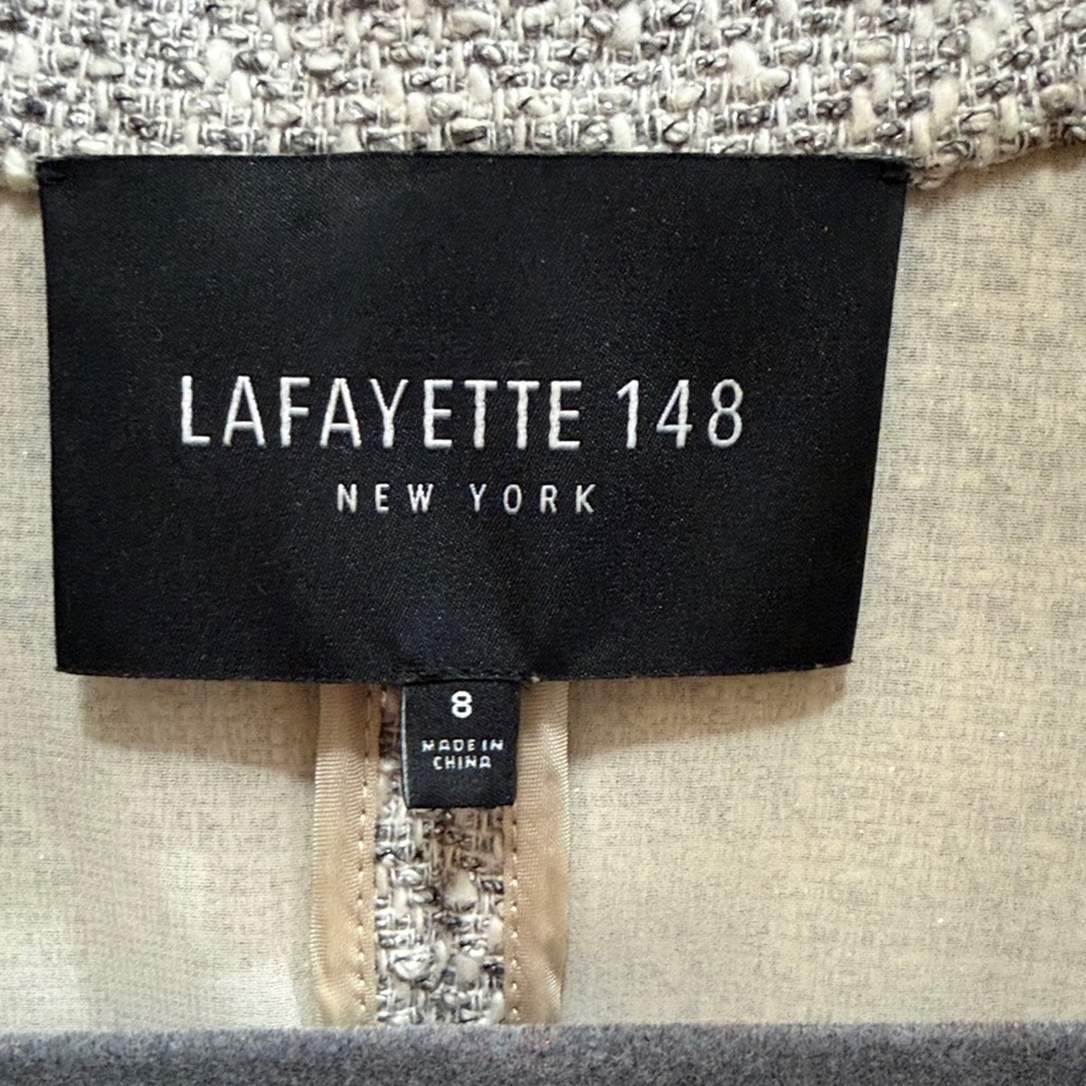 Lafayette 148 New York Textured Gray Blazer size 8 - Picture 2 of 11